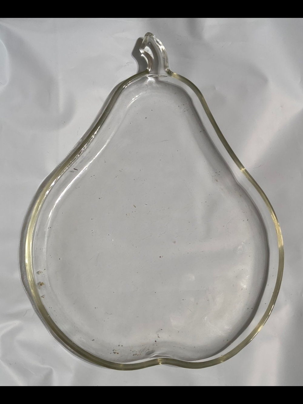 Pear-Shaped Clear Glass Decorative Tray - Unbranded